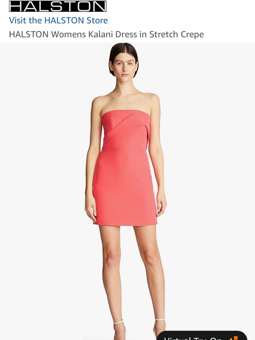 Halston Heritage Strapless Red Folded-Bodice Cocktail Dress